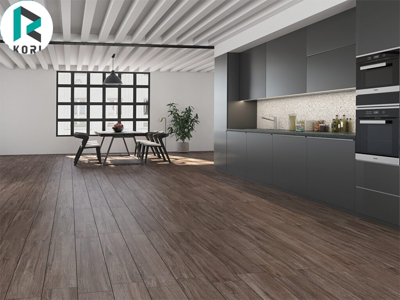 Phòng bếp sang trọng với sàn gỗ Hornitex 472.