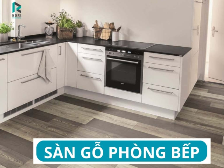 sàn gỗ phòng bếp